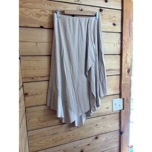 Kensie Beige Asymmetrical Midi Skirt